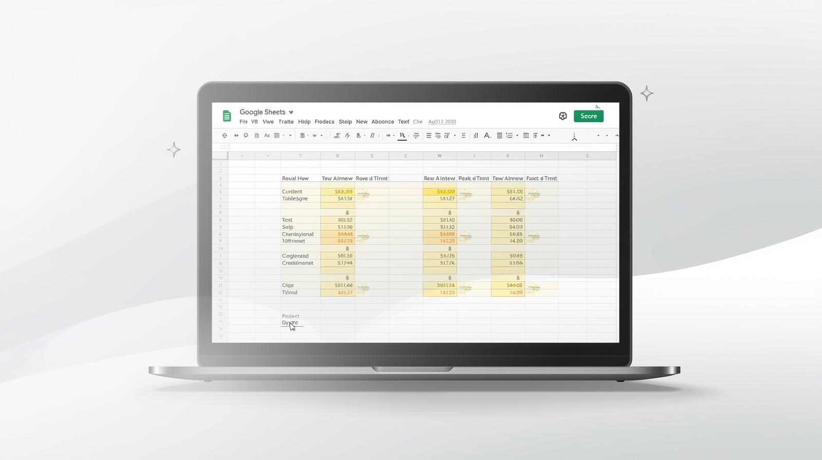 A spreadsheet open on a laptop with rows of order data